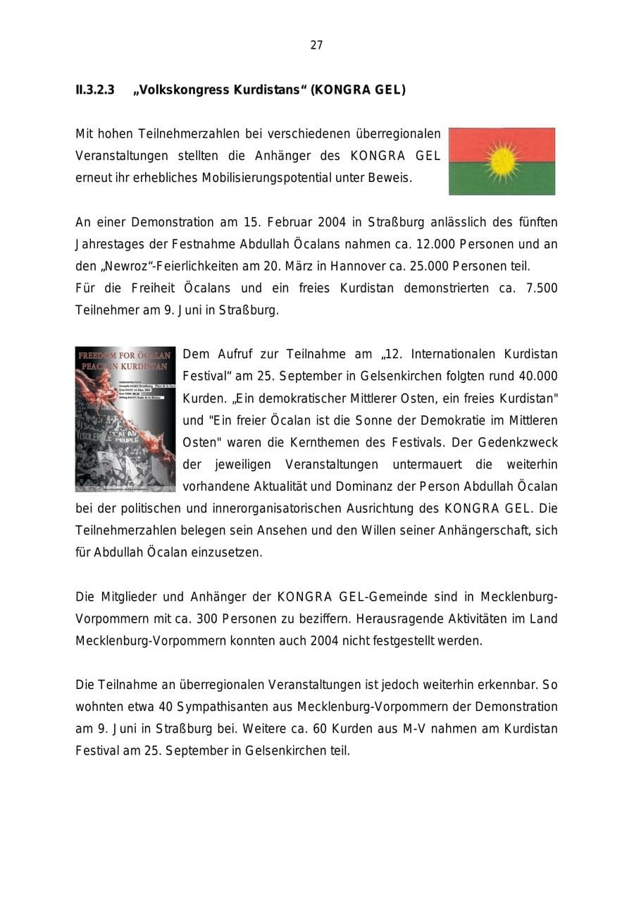 Seite 27 des Verfassungsschutzbericht 2004 Mecklenburg-Vorpommern