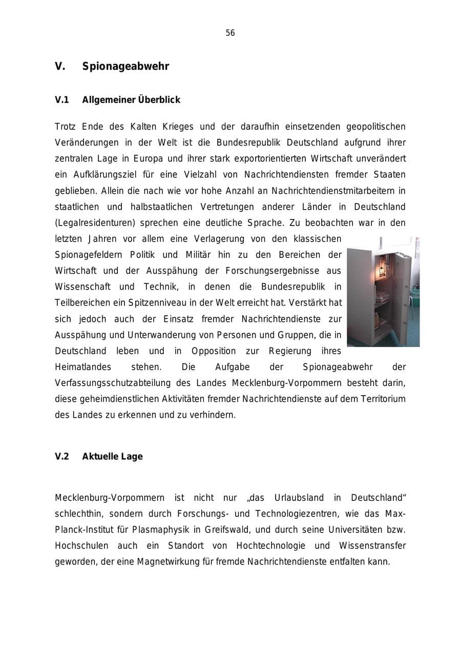 Seite 56 des Verfassungsschutzbericht 2004 Mecklenburg-Vorpommern