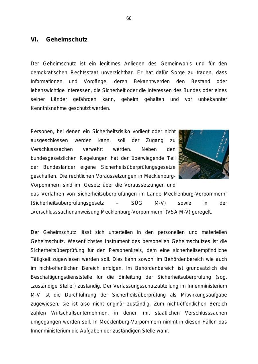 Seite 60 des Verfassungsschutzbericht 2004 Mecklenburg-Vorpommern
