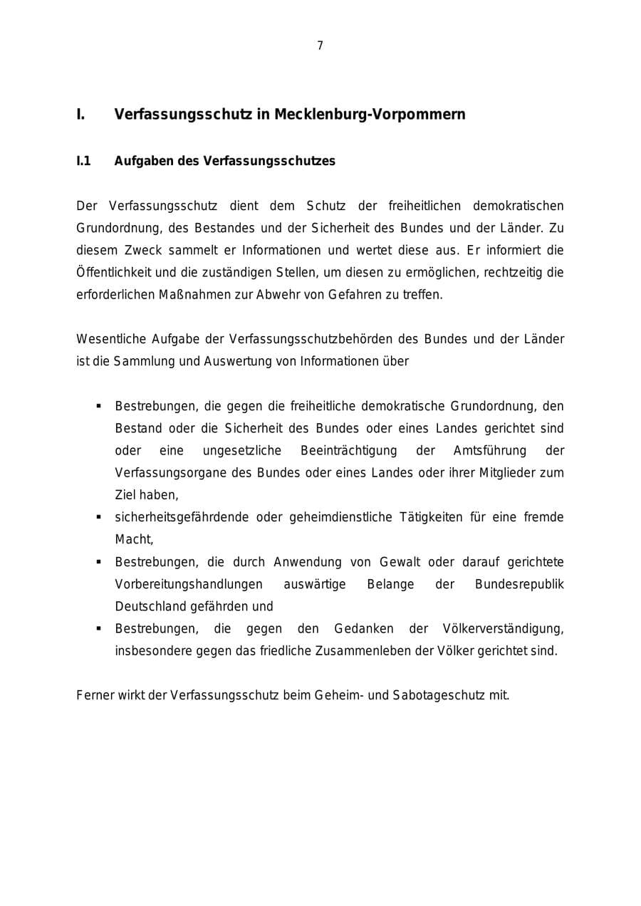 Seite 7 des Verfassungsschutzbericht 2004 Mecklenburg-Vorpommern