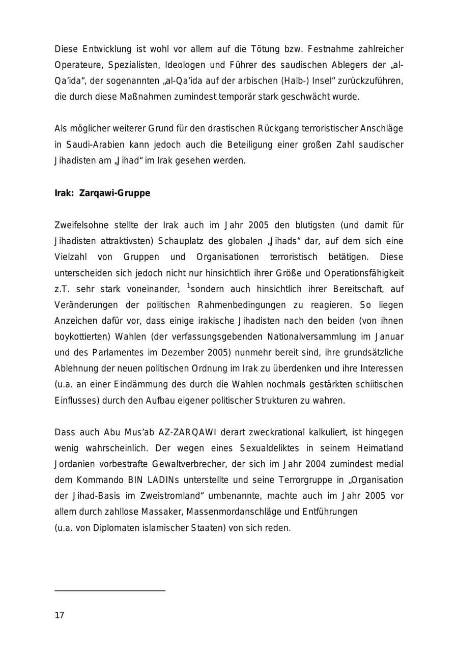Seite 17 des Verfassungsschutzbericht 2005 Mecklenburg-Vorpommern