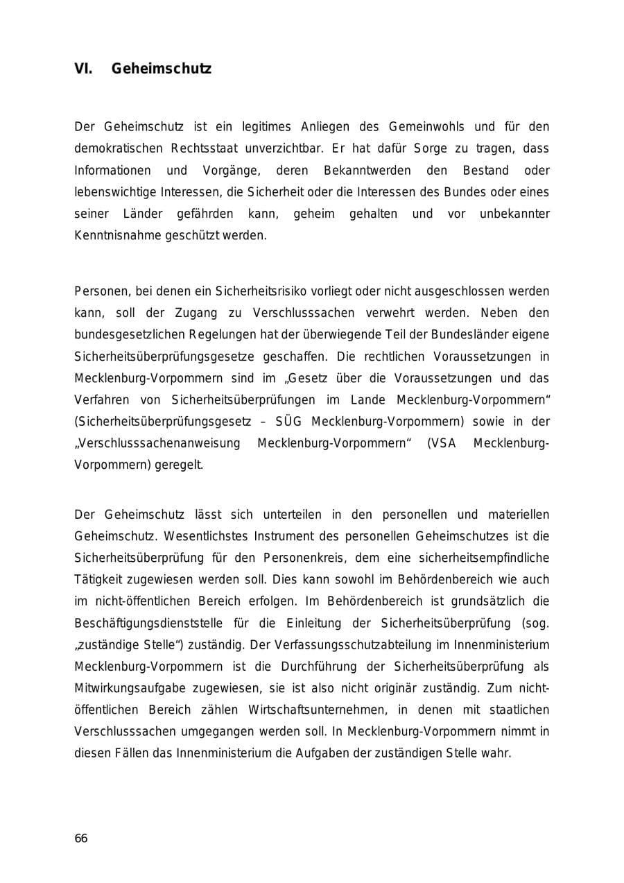 Seite 66 des Verfassungsschutzbericht 2005 Mecklenburg-Vorpommern