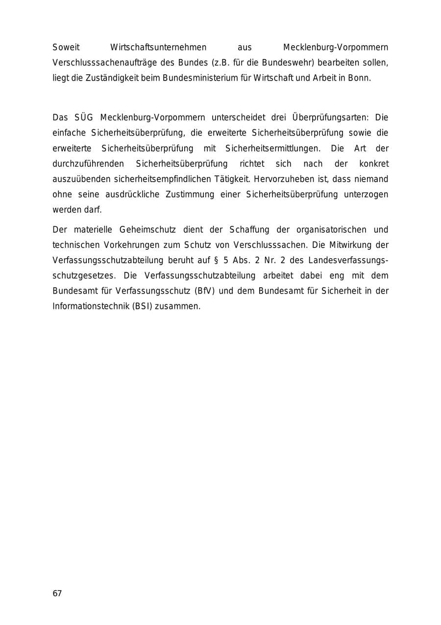 Seite 67 des Verfassungsschutzbericht 2005 Mecklenburg-Vorpommern