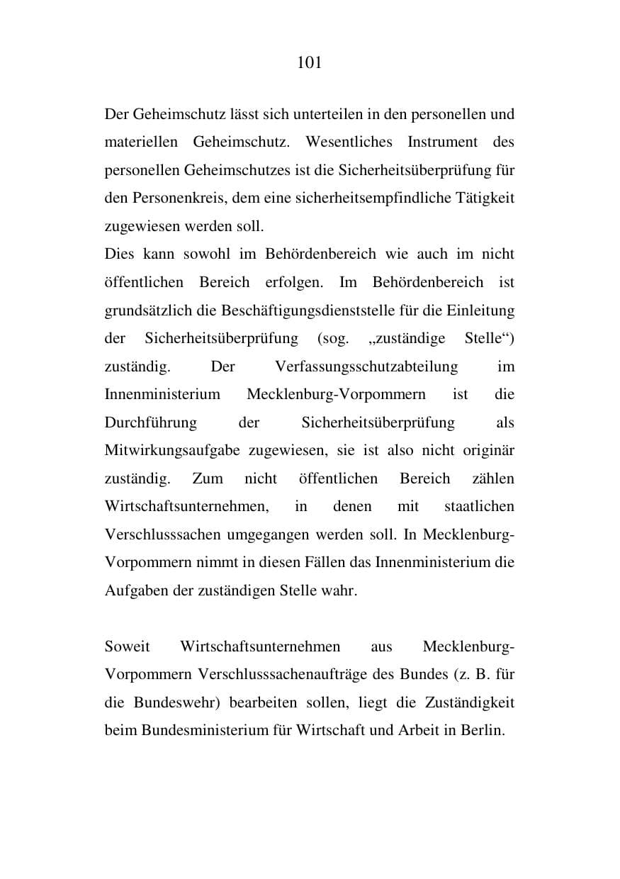 Seite 102 des Verfassungsschutzbericht 2006 Mecklenburg-Vorpommern