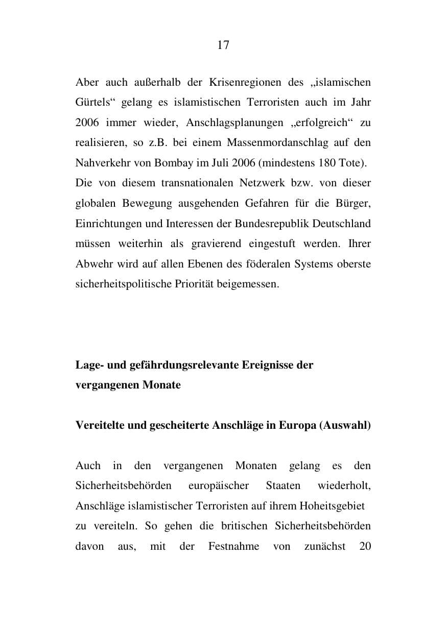Seite 18 des Verfassungsschutzbericht 2006 Mecklenburg-Vorpommern