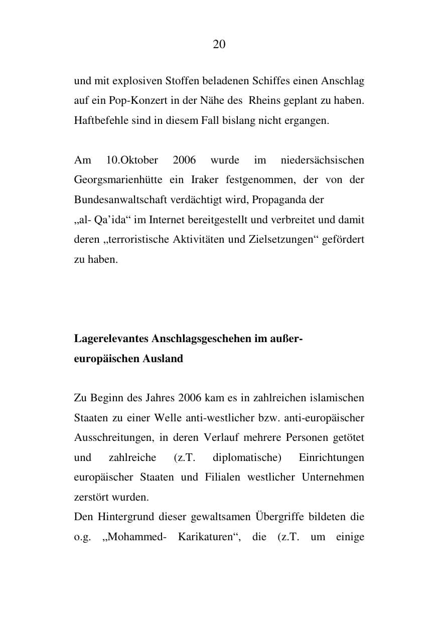 Seite 21 des Verfassungsschutzbericht 2006 Mecklenburg-Vorpommern
