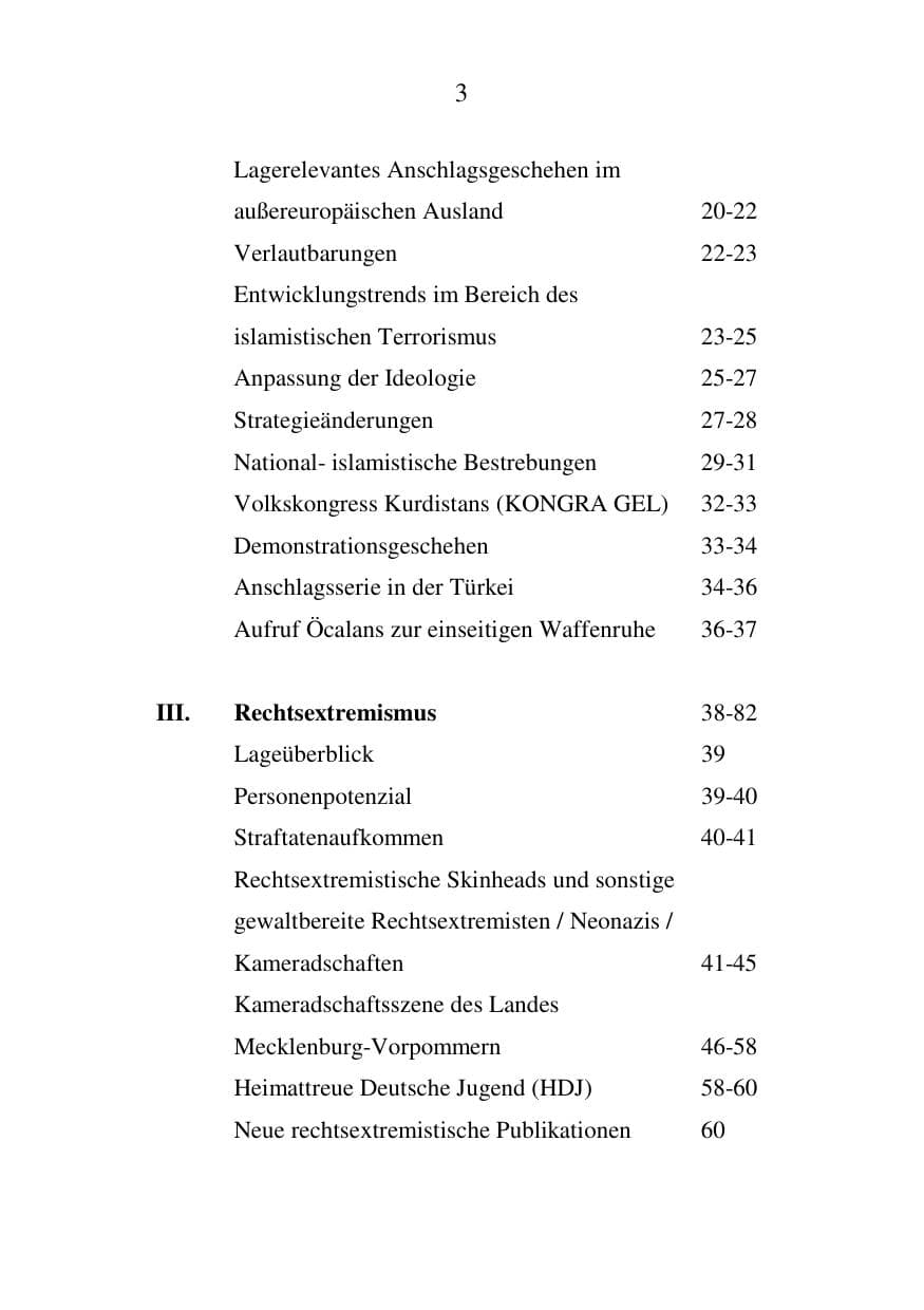 Seite 4 des Verfassungsschutzbericht 2006 Mecklenburg-Vorpommern