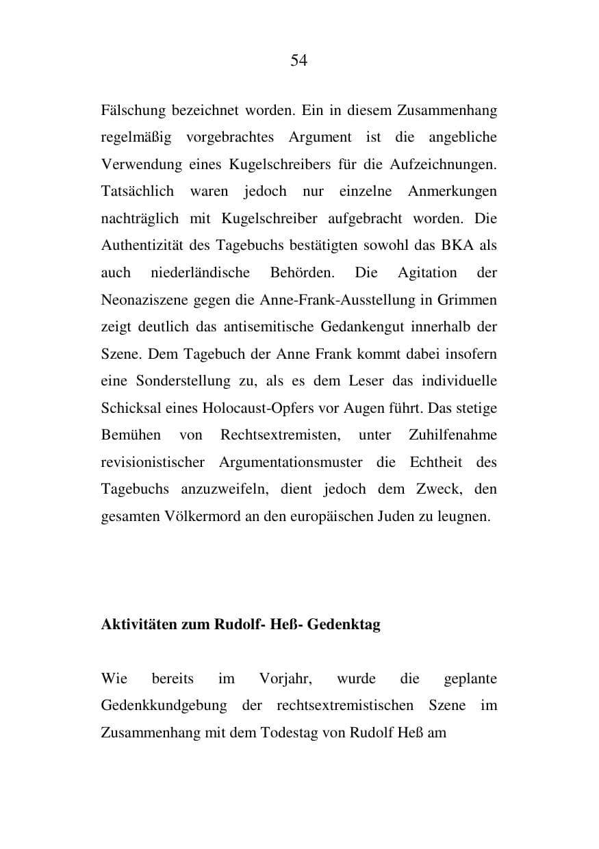 Seite 55 des Verfassungsschutzbericht 2006 Mecklenburg-Vorpommern