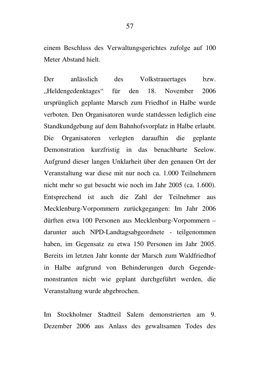 Seite 58 des Verfassungsschutzbericht 2006 Mecklenburg-Vorpommern