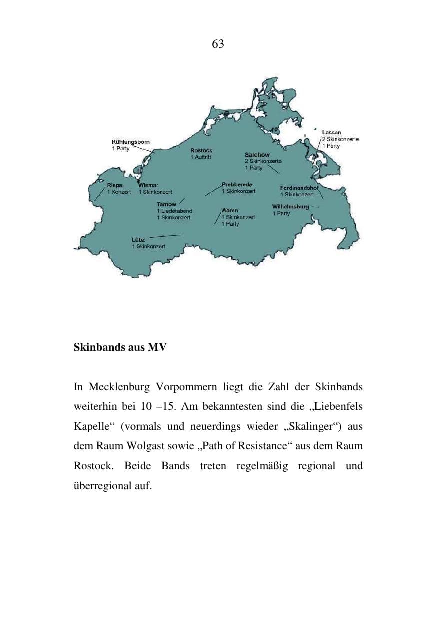 Seite 64 des Verfassungsschutzbericht 2006 Mecklenburg-Vorpommern