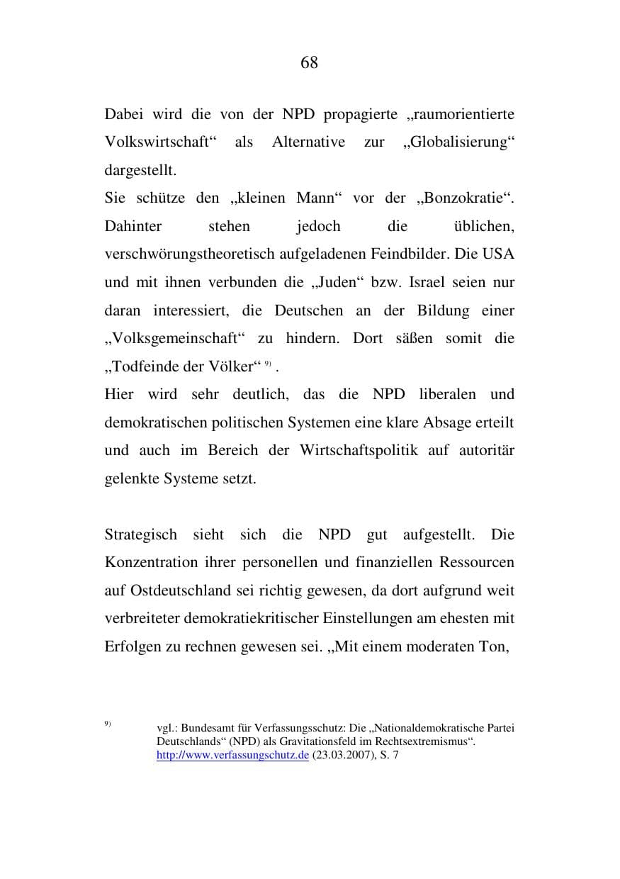 Seite 69 des Verfassungsschutzbericht 2006 Mecklenburg-Vorpommern