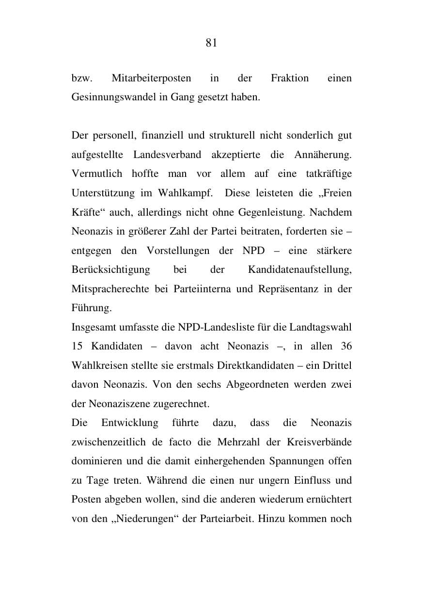 Seite 82 des Verfassungsschutzbericht 2006 Mecklenburg-Vorpommern