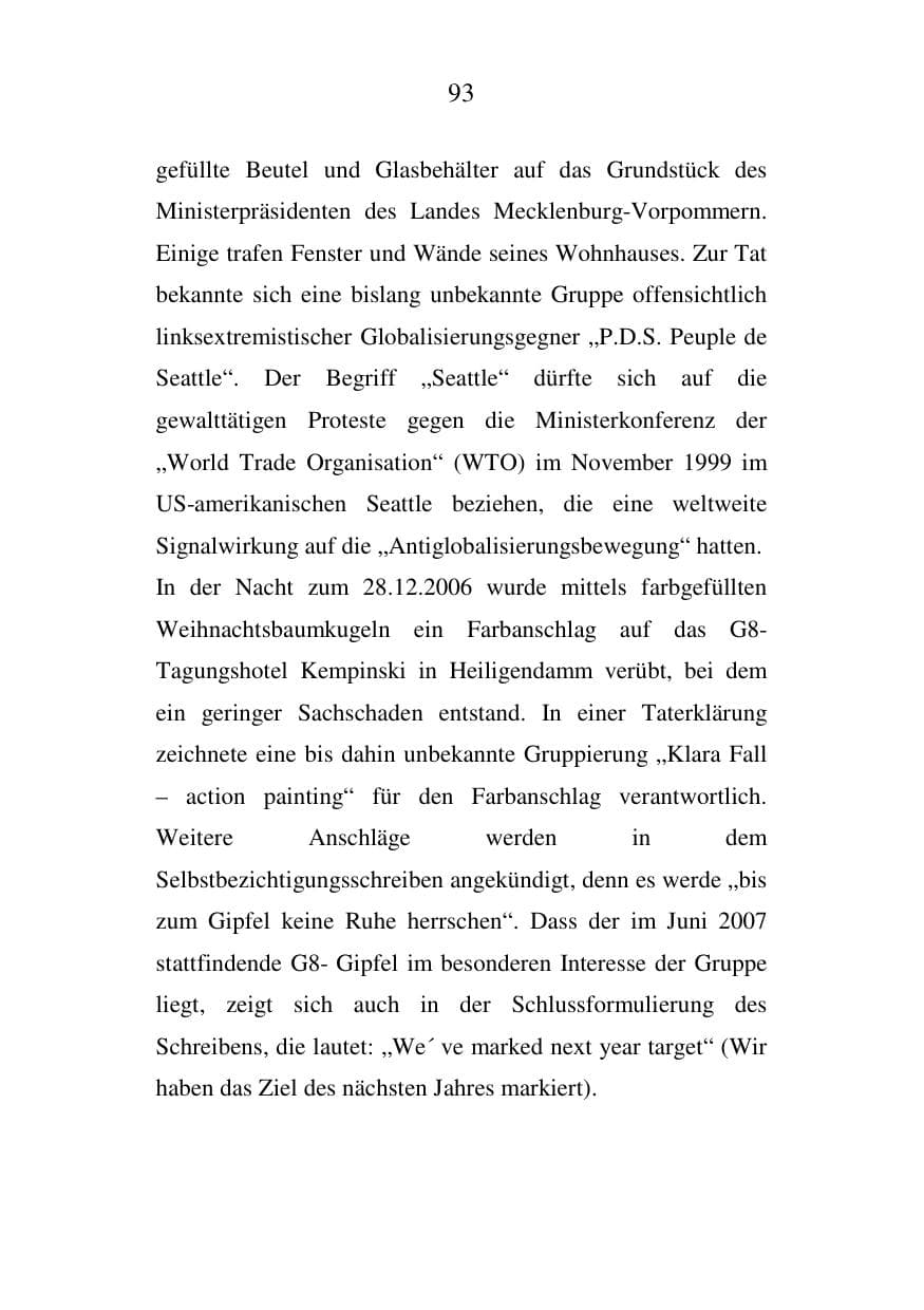 Seite 94 des Verfassungsschutzbericht 2006 Mecklenburg-Vorpommern