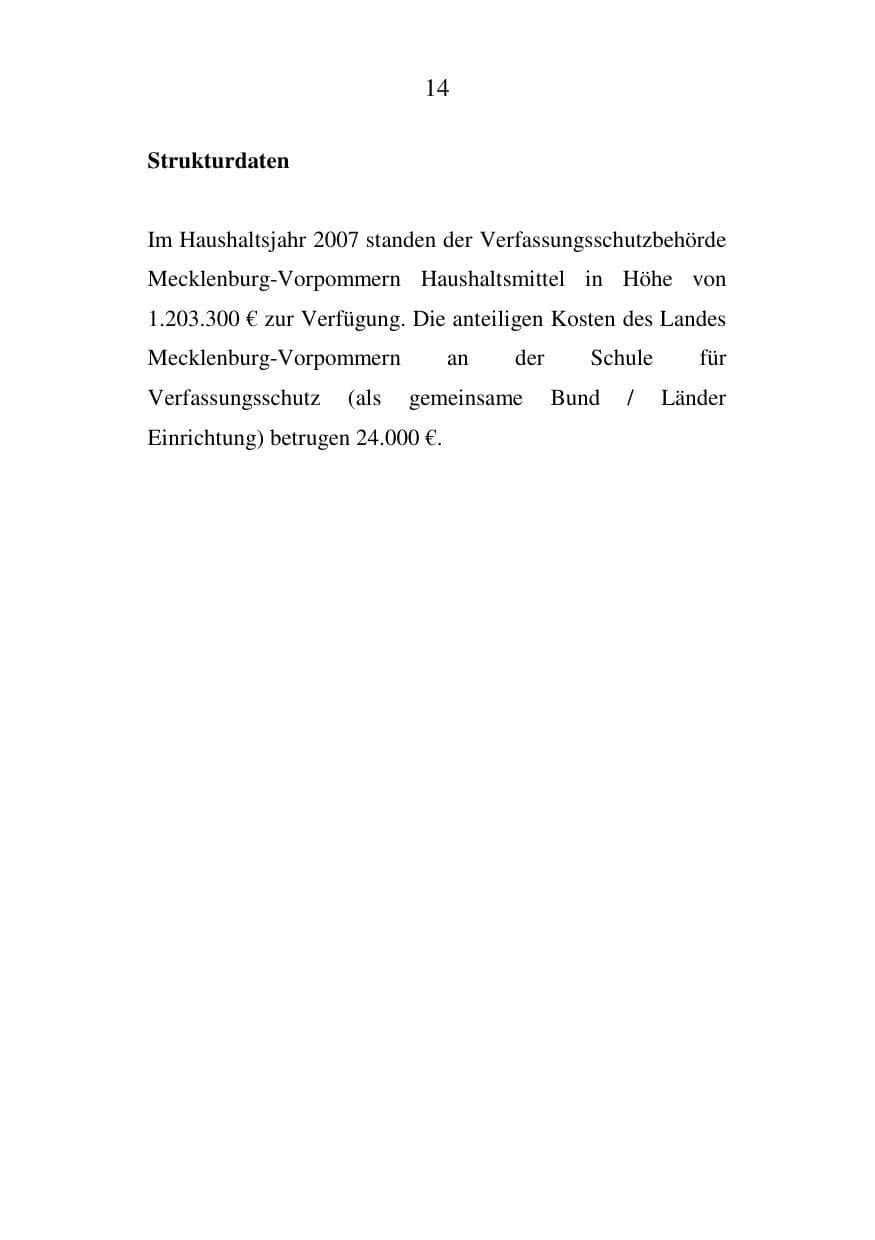 Seite 14 des Verfassungsschutzbericht 2007 Mecklenburg-Vorpommern