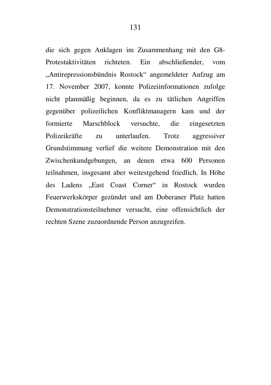 Seite 131 des Verfassungsschutzbericht 2007 Mecklenburg-Vorpommern