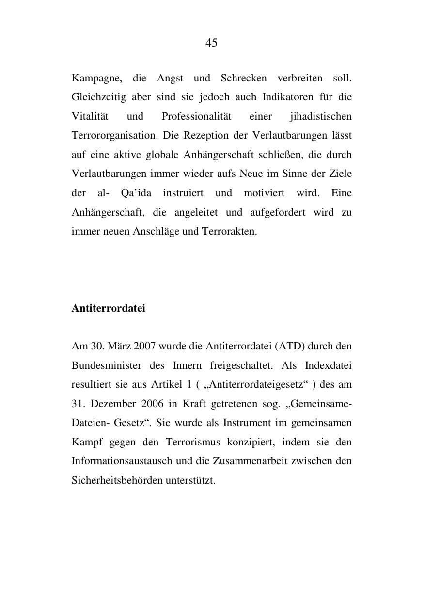 Seite 45 des Verfassungsschutzbericht 2007 Mecklenburg-Vorpommern