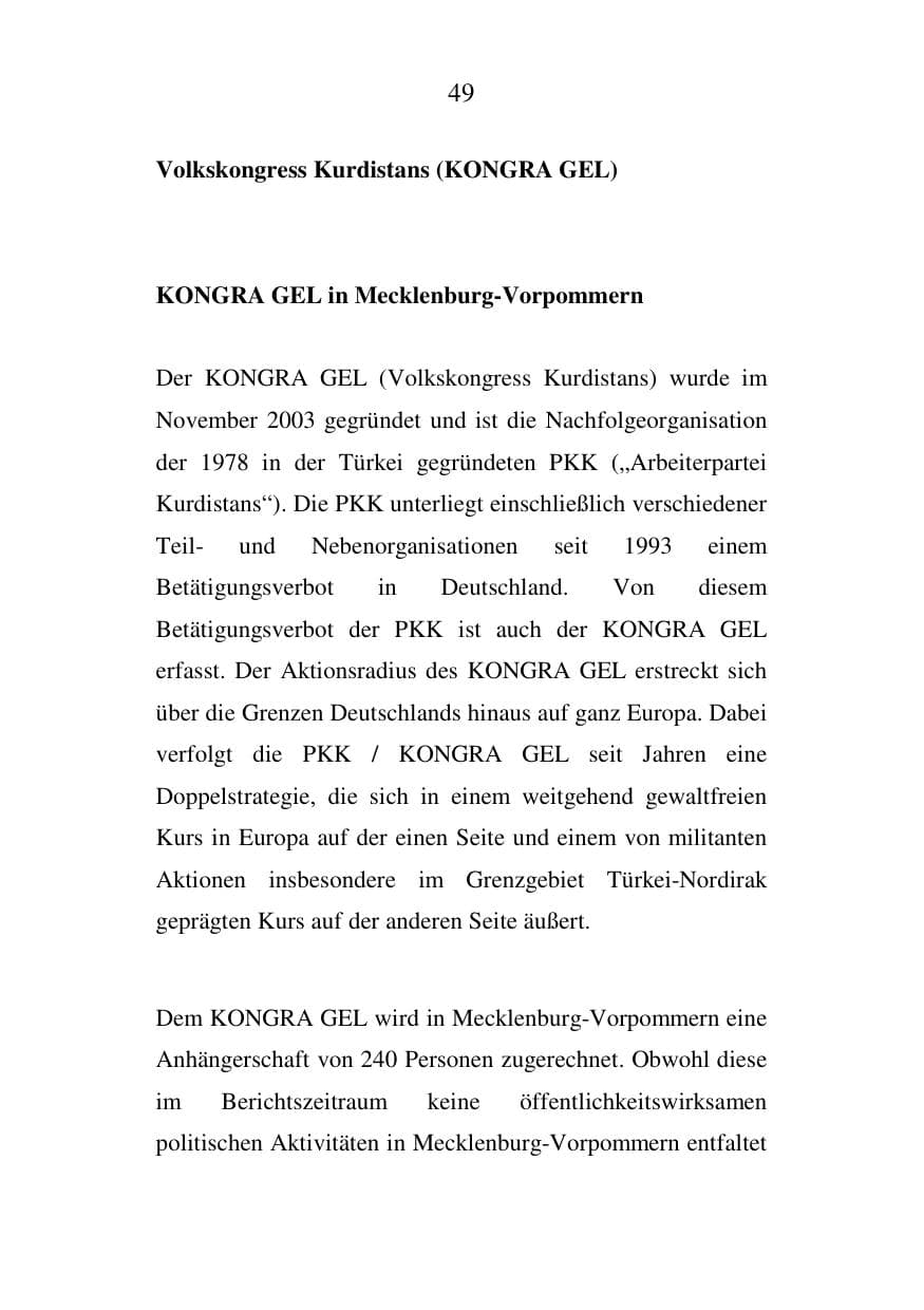 Seite 49 des Verfassungsschutzbericht 2007 Mecklenburg-Vorpommern