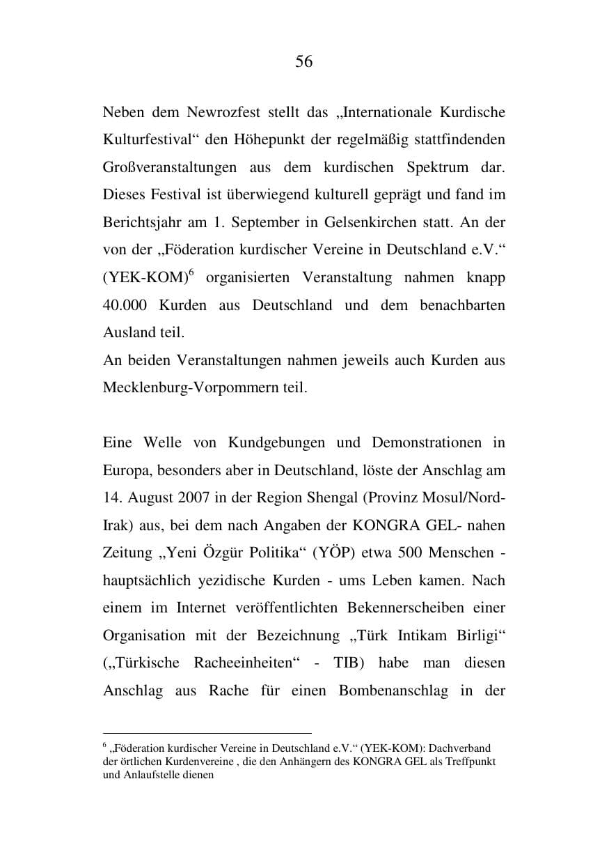Seite 56 des Verfassungsschutzbericht 2007 Mecklenburg-Vorpommern