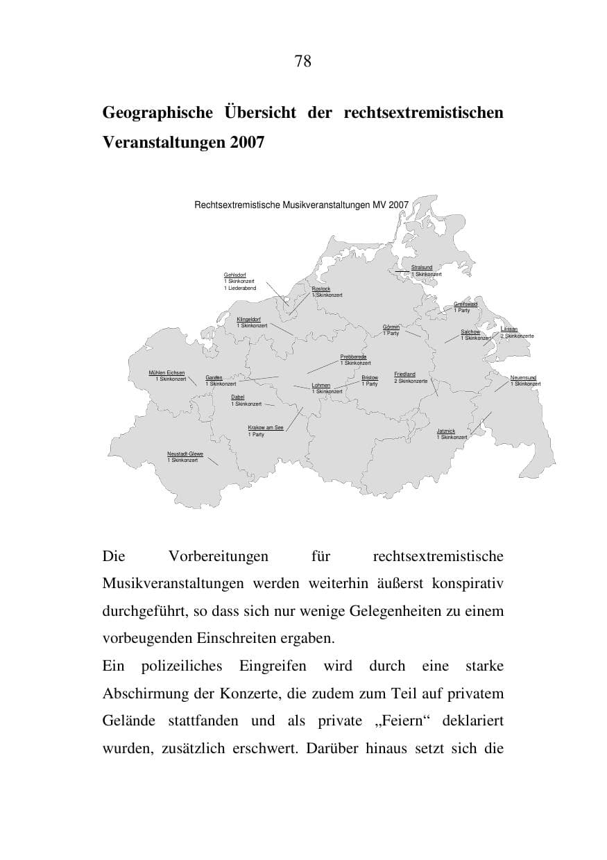 Seite 78 des Verfassungsschutzbericht 2007 Mecklenburg-Vorpommern