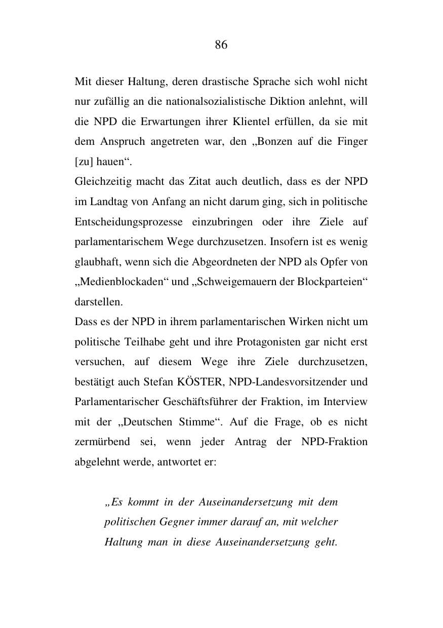 Seite 86 des Verfassungsschutzbericht 2007 Mecklenburg-Vorpommern