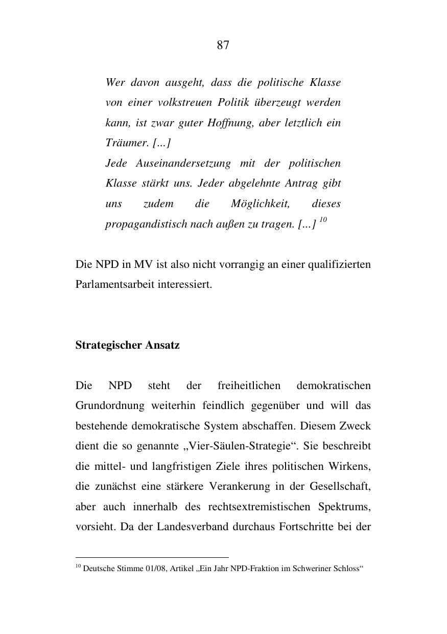 Seite 87 des Verfassungsschutzbericht 2007 Mecklenburg-Vorpommern