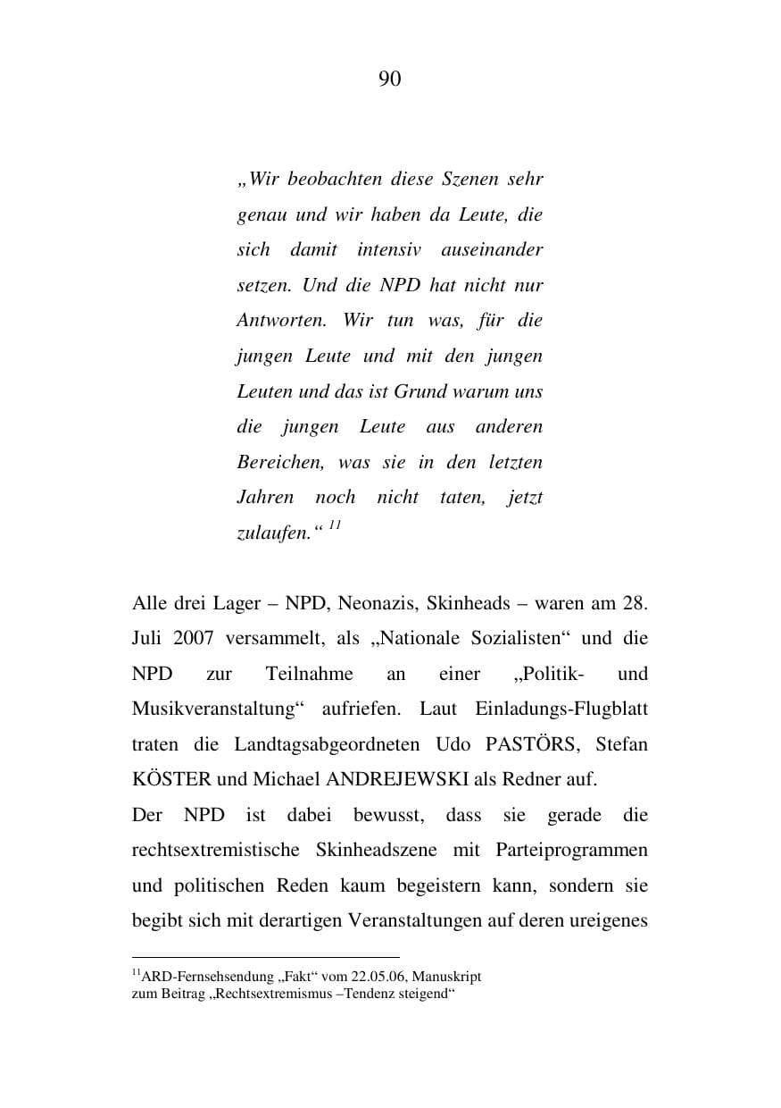 Seite 90 des Verfassungsschutzbericht 2007 Mecklenburg-Vorpommern