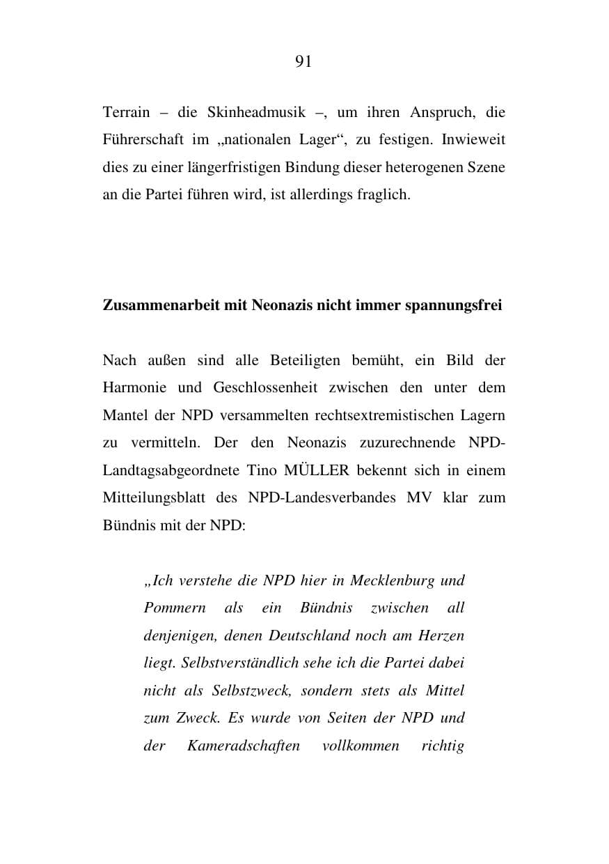 Seite 91 des Verfassungsschutzbericht 2007 Mecklenburg-Vorpommern