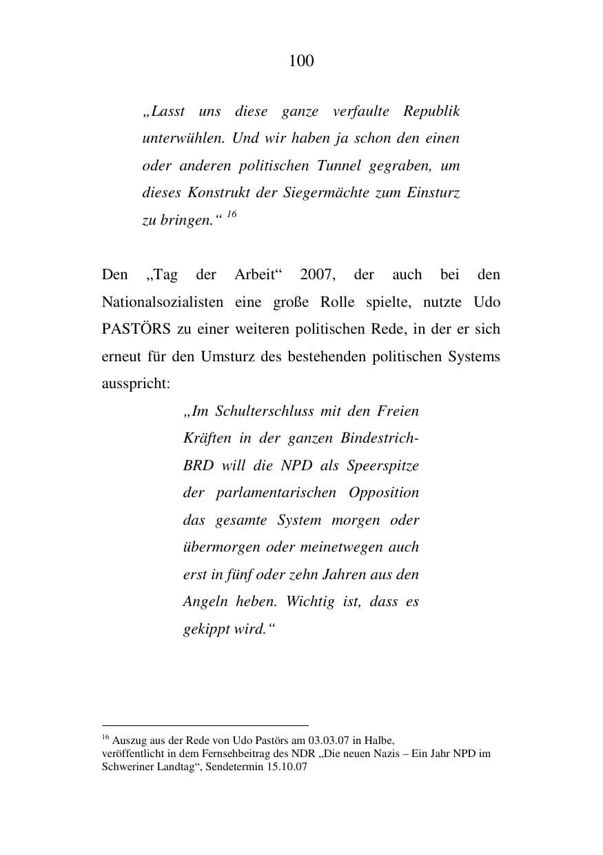 Seite 100 des Verfassungsschutzbericht 2007 Mecklenburg-Vorpommern