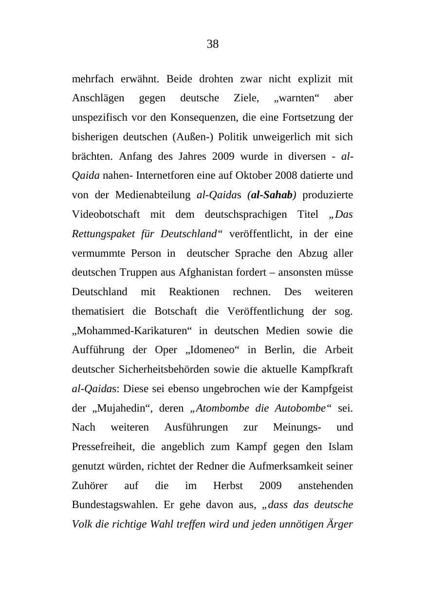 Seite 38 des Verfassungsschutzbericht 2008 Mecklenburg-Vorpommern
