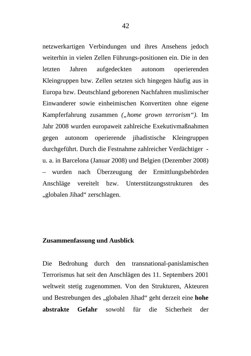 Seite 42 des Verfassungsschutzbericht 2008 Mecklenburg-Vorpommern