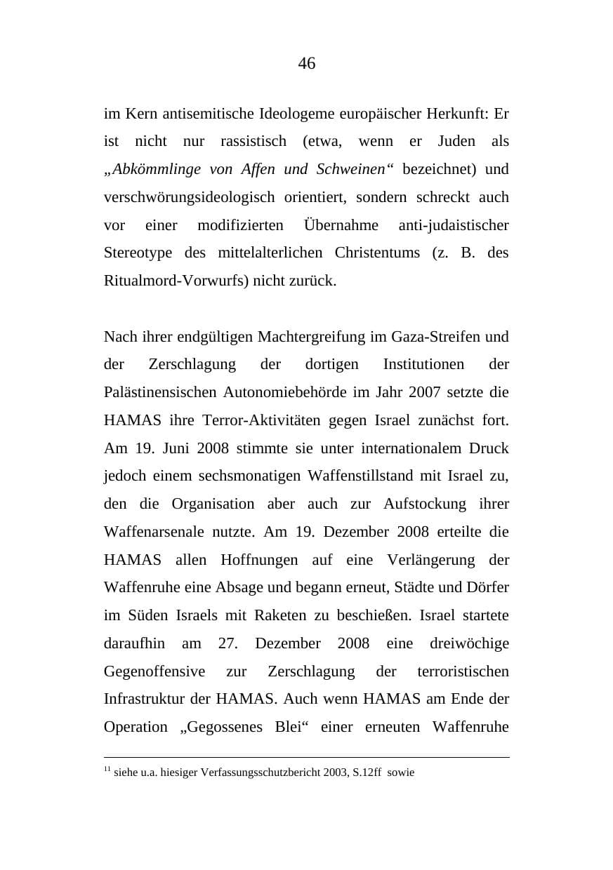 Seite 46 des Verfassungsschutzbericht 2008 Mecklenburg-Vorpommern