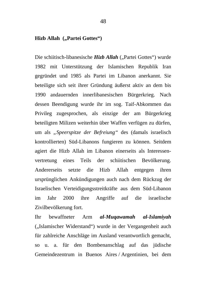 Seite 48 des Verfassungsschutzbericht 2008 Mecklenburg-Vorpommern