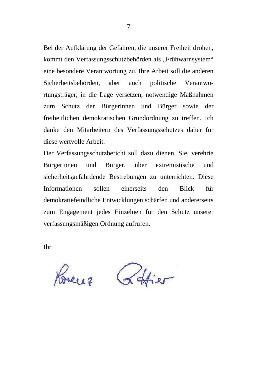 Seite 7 des Verfassungsschutzbericht 2008 Mecklenburg-Vorpommern
