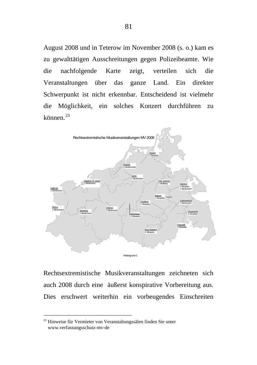 Seite 81 des Verfassungsschutzbericht 2008 Mecklenburg-Vorpommern