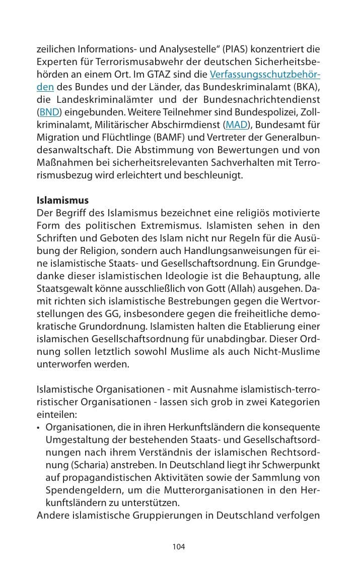 Seite 105 des Verfassungsschutzbericht 2009 Mecklenburg-Vorpommern