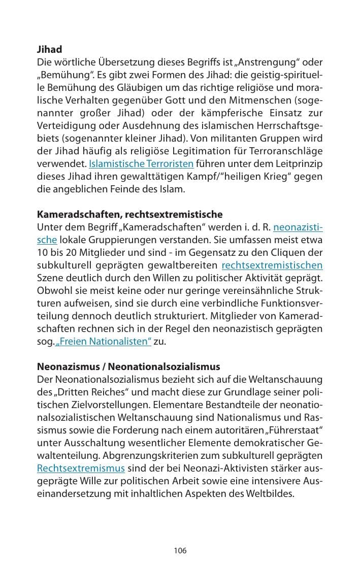 Seite 107 des Verfassungsschutzbericht 2009 Mecklenburg-Vorpommern