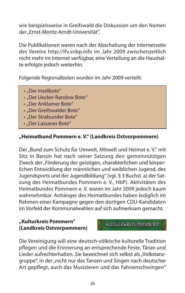 Seite 27 des Verfassungsschutzbericht 2009 Mecklenburg-Vorpommern