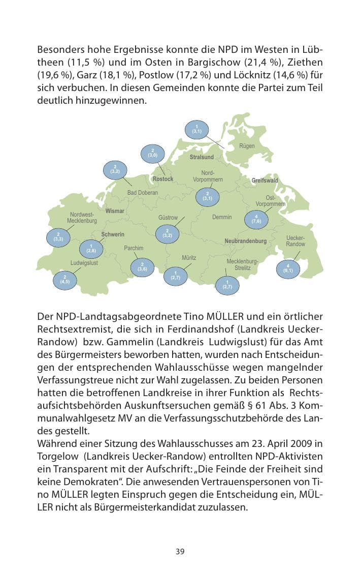 Seite 40 des Verfassungsschutzbericht 2009 Mecklenburg-Vorpommern