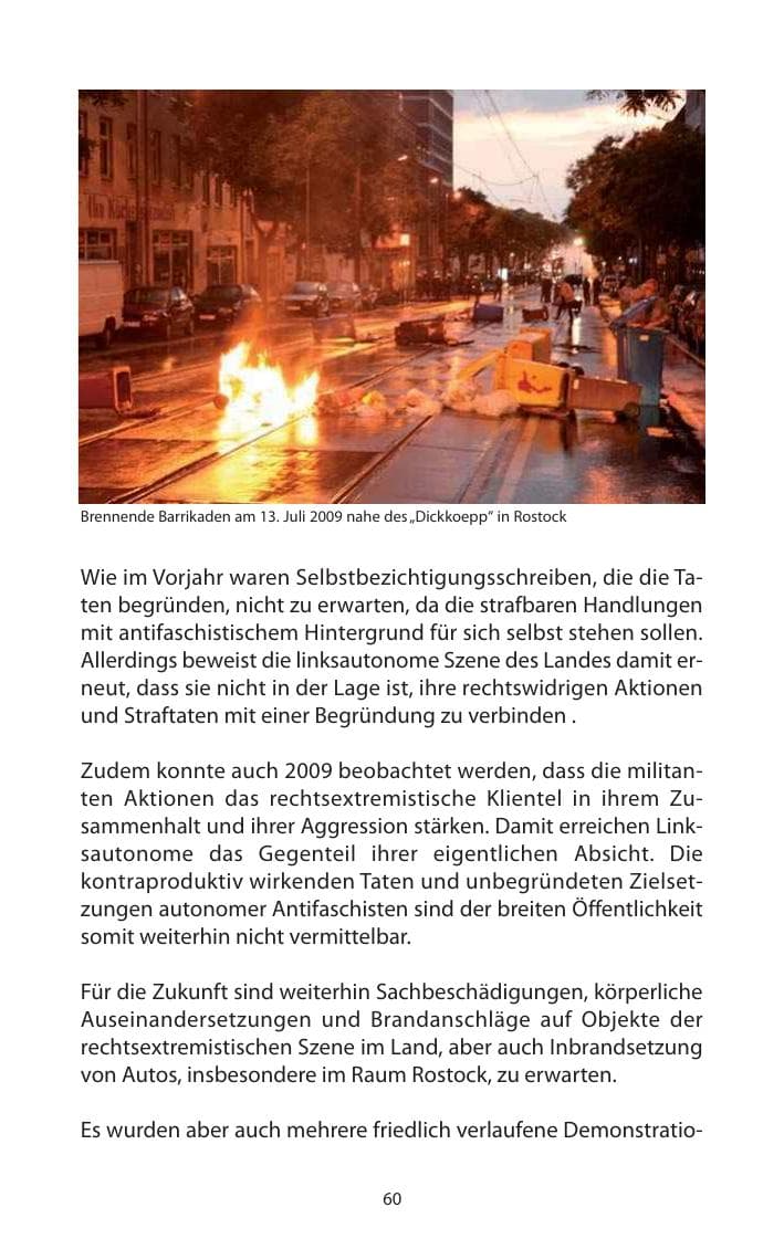 Seite 61 des Verfassungsschutzbericht 2009 Mecklenburg-Vorpommern