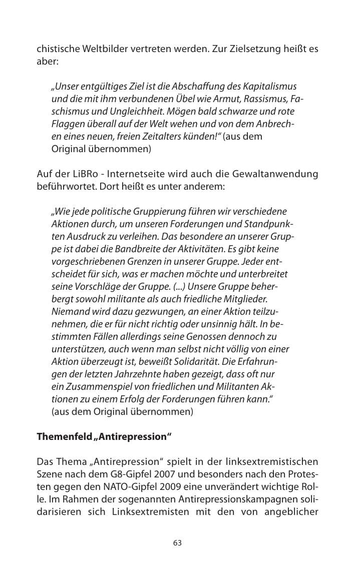 Seite 64 des Verfassungsschutzbericht 2009 Mecklenburg-Vorpommern