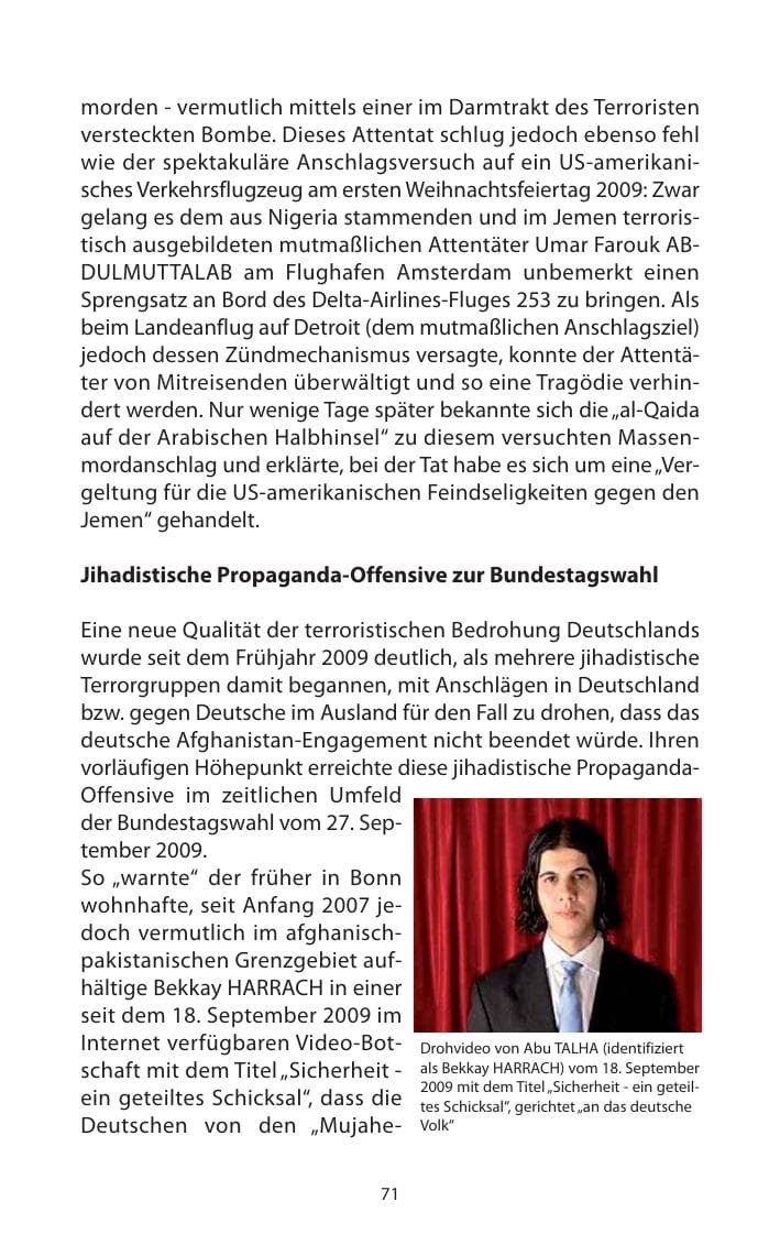 Seite 72 des Verfassungsschutzbericht 2009 Mecklenburg-Vorpommern