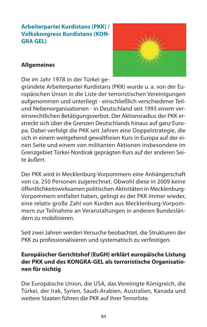 Seite 85 des Verfassungsschutzbericht 2009 Mecklenburg-Vorpommern
