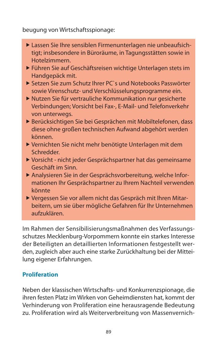 Seite 90 des Verfassungsschutzbericht 2009 Mecklenburg-Vorpommern
