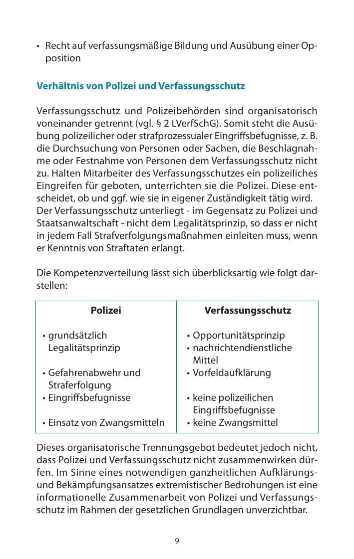 Seite 10 des Verfassungsschutzbericht 2009 Mecklenburg-Vorpommern