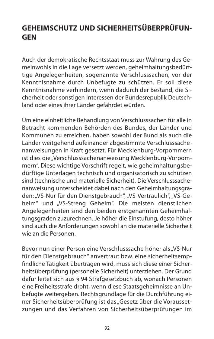 Seite 93 des Verfassungsschutzbericht 2009 Mecklenburg-Vorpommern