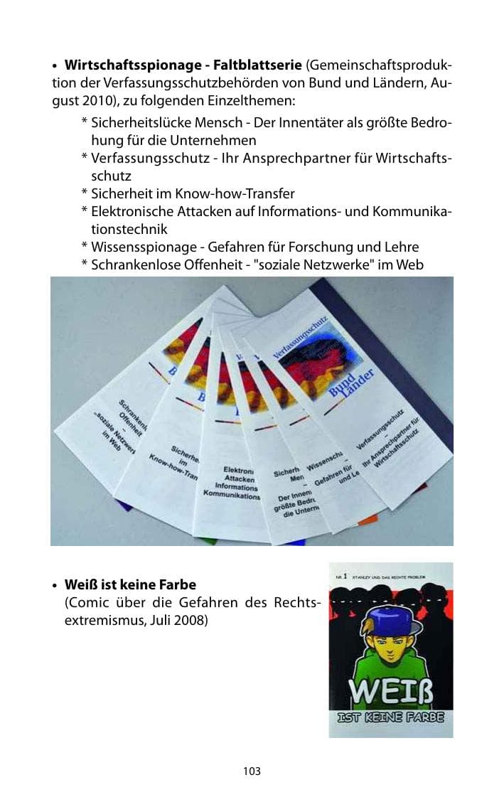 Seite 104 des Verfassungsschutzbericht 2010 Mecklenburg-Vorpommern