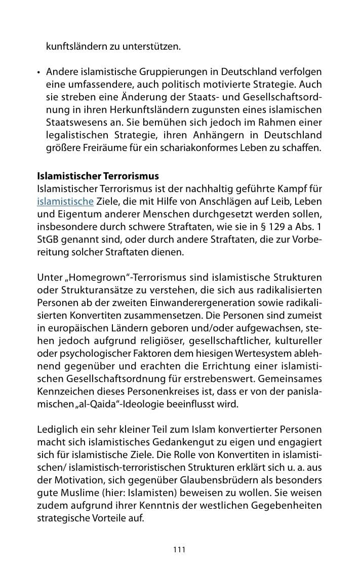 Seite 112 des Verfassungsschutzbericht 2010 Mecklenburg-Vorpommern