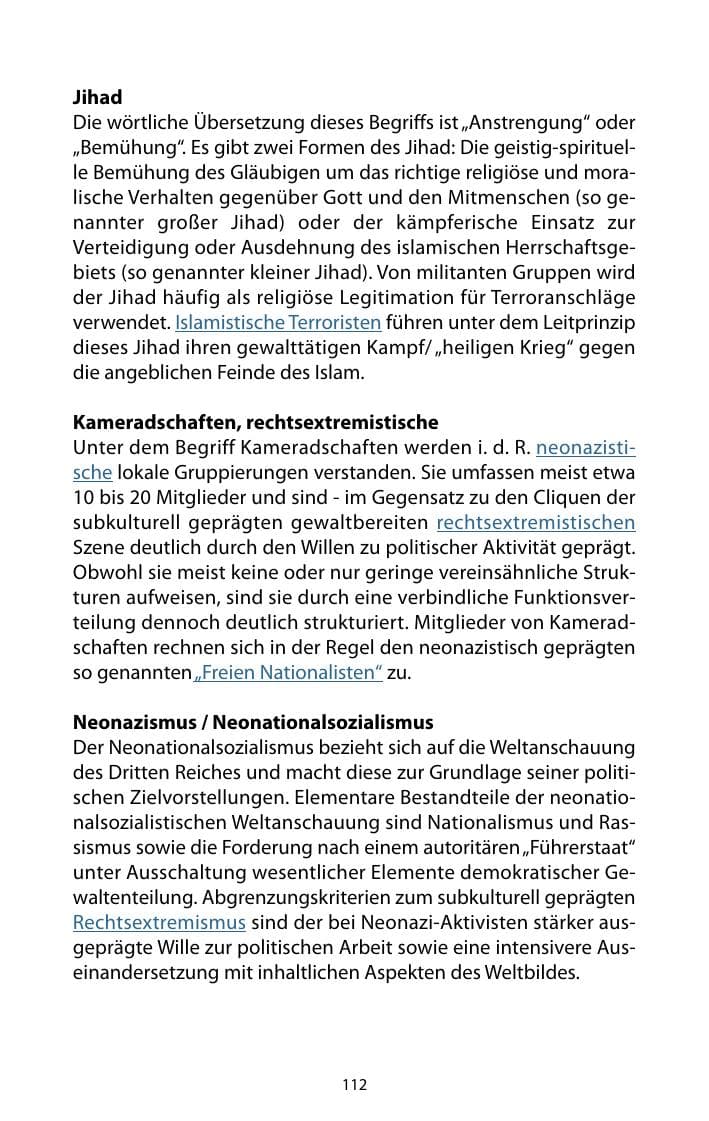 Seite 113 des Verfassungsschutzbericht 2010 Mecklenburg-Vorpommern