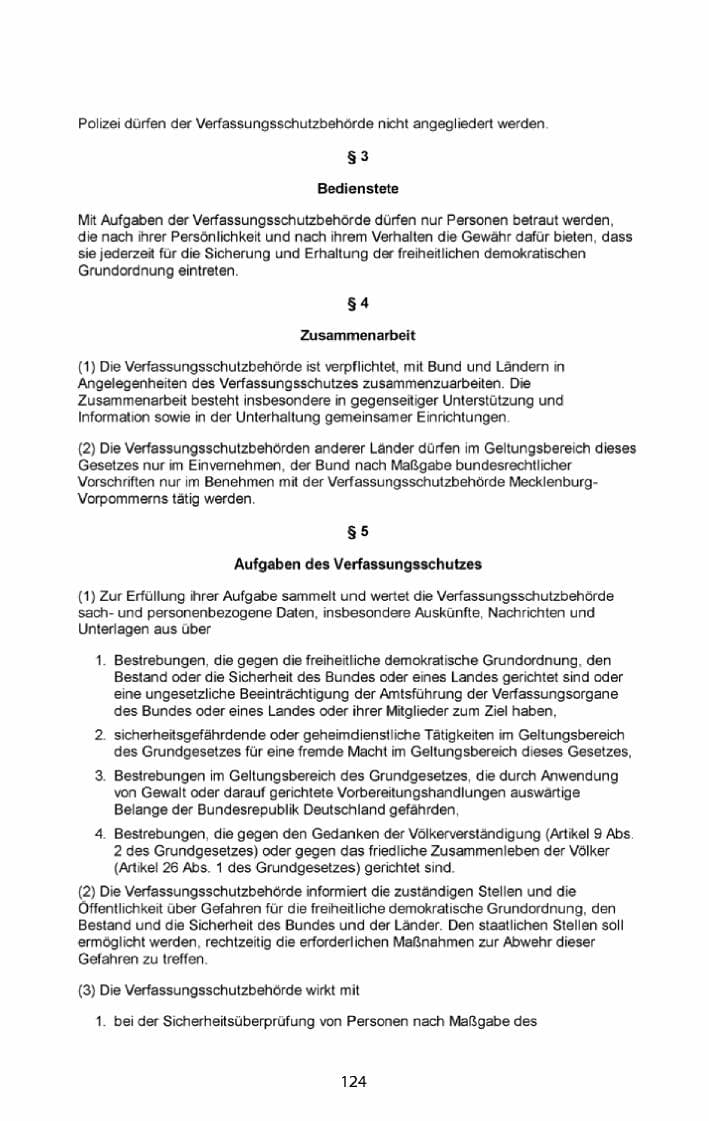 Seite 125 des Verfassungsschutzbericht 2010 Mecklenburg-Vorpommern