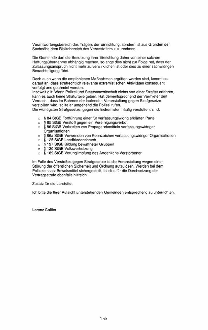 Seite 156 des Verfassungsschutzbericht 2010 Mecklenburg-Vorpommern